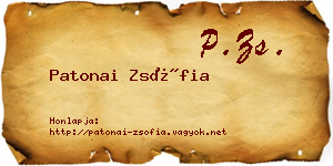 Patonai Zsófia névjegykártya
