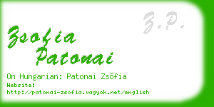 zsofia patonai business card