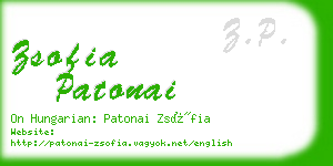 zsofia patonai business card
